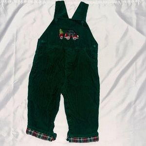🎄 Dark Green Corduroy Romper 18m